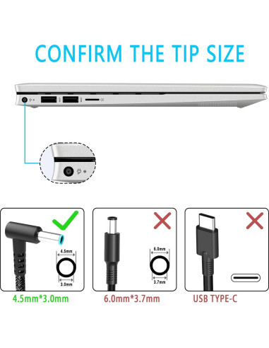 Cargador Laptop 65W HP Spectre Envy Pavilion 19.5V