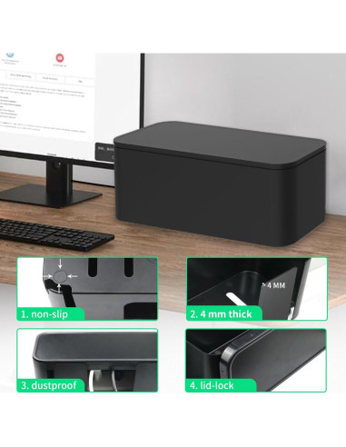 Caja Organizadora de Cables Autonne Grande y Mediana Negra