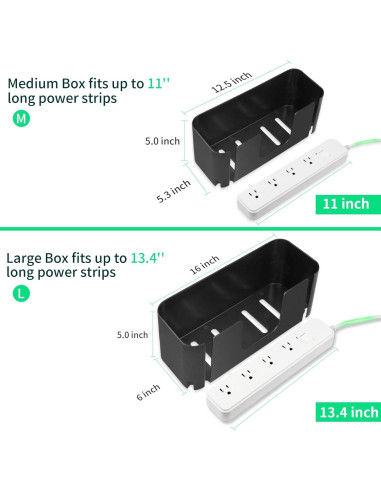 Caja Organizadora de Cables Autonne Grande y Mediana Negra