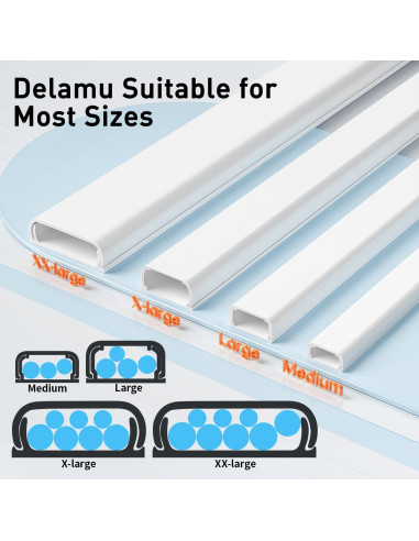 Cubierta de Cables Delamu 159.5 cm Blanca para TV