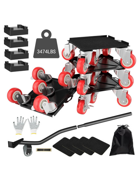 Carro de Muebles MYUEA 5 Ruedas 1572 kg Alta Resistencia