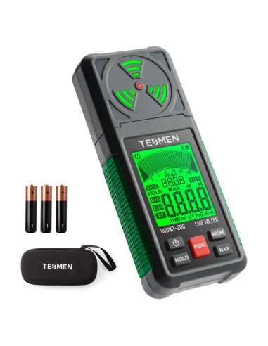 Medidor EMF TESMEN Hound-200 3-en-1 Verde para RF, EF, MF