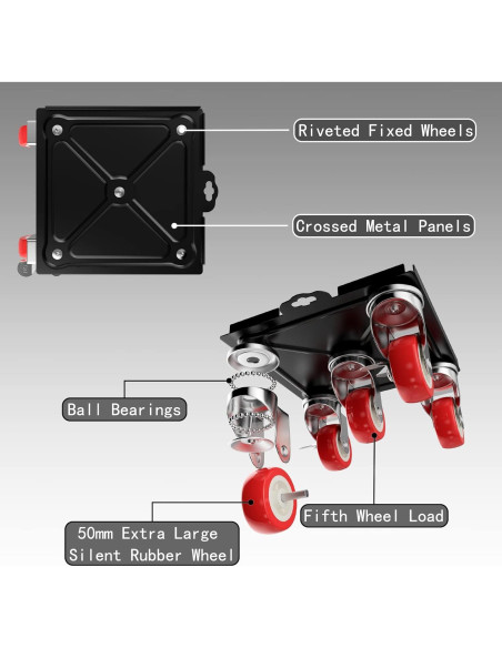 Carro de Muebles MYUEA 5 Ruedas 1572 kg Alta Resistencia