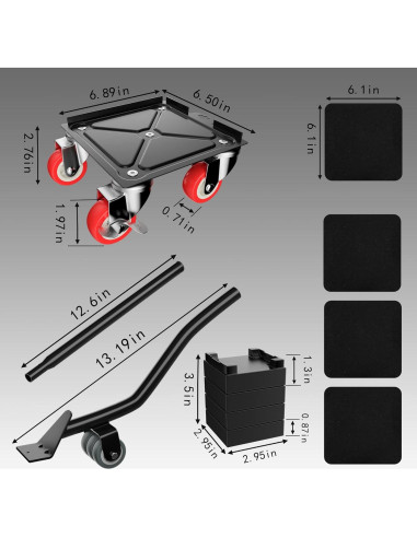 Carro de Muebles MYUEA 5 Ruedas 1572 kg Alta Resistencia
