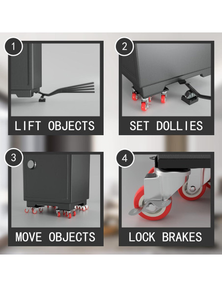 Carro de Muebles MYUEA 5 Ruedas 1572 kg Alta Resistencia