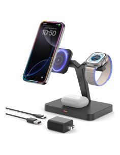 Estación de Carga Inalámbrica JoyGeek 3 en 1 para iPhone 16/15/14/13