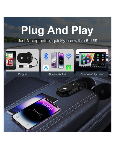 Adaptador Inalámbrico Carplay/Android Auto - THT-020-9 USB-C