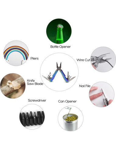 Alicate Multiherramienta 14 en 1 GETUHAND Acero Inoxidable Multicolor