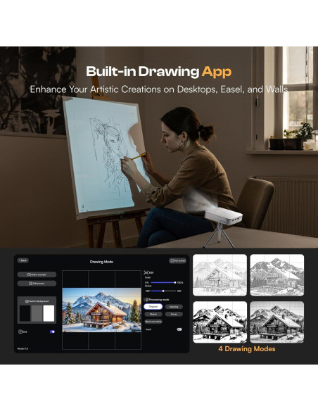 Proyector de Arte Caydo M1C DLP 4K Portátil 10-100 cm