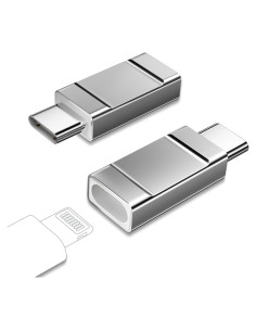Adaptador Lightning a USB C Aioneus 2 Piezas Plata