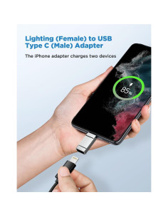 Adaptador Lightning a USB C Aioneus 2 Piezas Plata 2