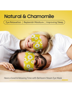 Mascarilla Térmica para Ojos BeHoomi - 10 Paquetes con Fragancia de Manzanilla 2