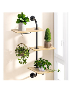 Estante de Plantas Rotativo SS 3 Niveles 42 cm Negro