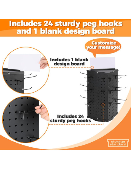 Soporte Giratorio de Exhibición 4 Lados con 24 Ganchos Soporte Giratorio de Exhibición 4 Lados con 24 Ganchos