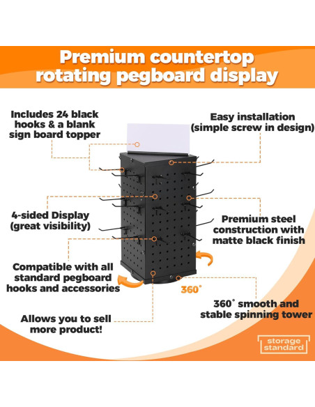 Soporte Giratorio de Exhibición 4 Lados con 24 Ganchos Soporte Giratorio de Exhibición 4 Lados con 24 Ganchos