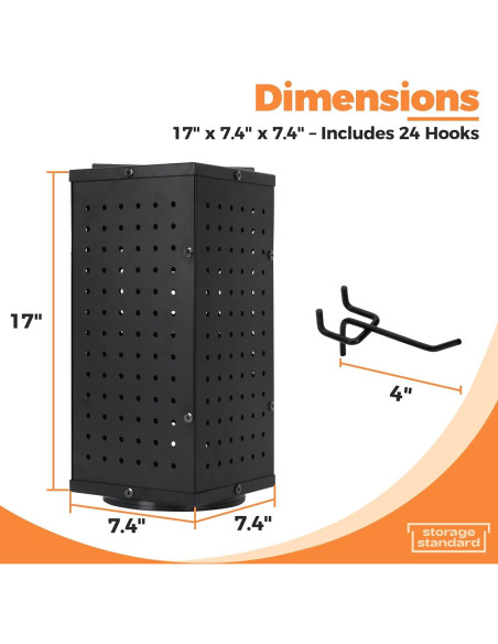 Soporte Giratorio de Exhibición 4 Lados con 24 Ganchos Soporte Giratorio de Exhibición 4 Lados con 24 Ganchos