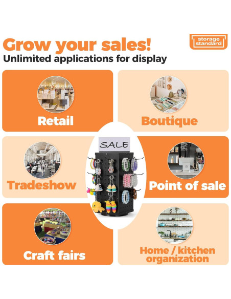 Soporte Giratorio de Exhibición 4 Lados con 24 Ganchos Soporte Giratorio de Exhibición 4 Lados con 24 Ganchos