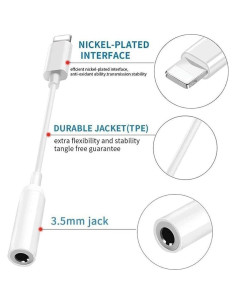 Adaptador Lightning a Jack 3.5mm LIMQIAOWY - Paquete de 2 2