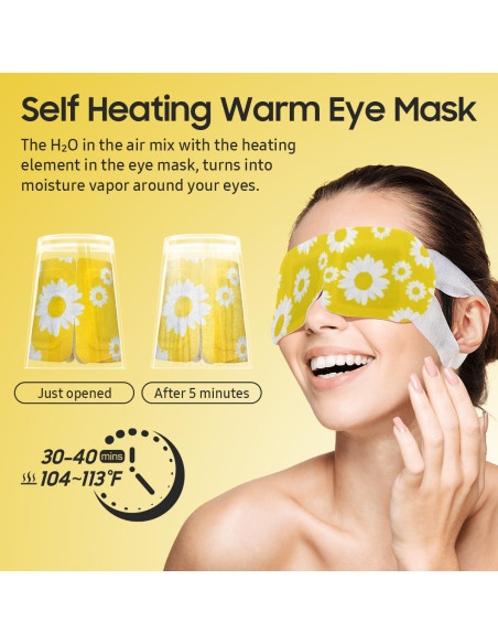 Mascarilla Térmica para Ojos BeHoomi - 10 Paquetes con Fragancia de Manzanilla