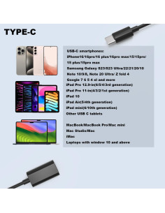 Adaptador USB C QXWY para Auriculares Lightning y Carga 2