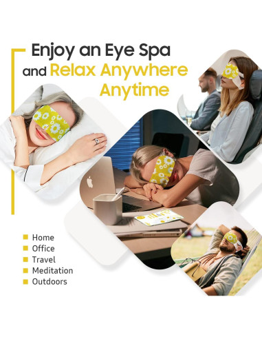 Mascarilla Térmica para Ojos BeHoomi - 10 Paquetes con Fragancia de Manzanilla