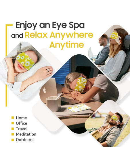 Mascarilla Térmica para Ojos BeHoomi - 10 Paquetes con Fragancia de Manzanilla