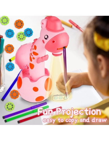 Proyector de Dibujo KETIEE Rosa con 72 Plantillas