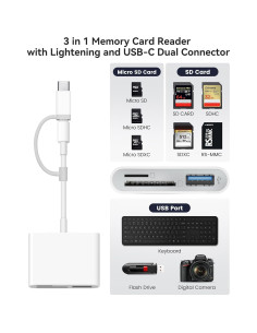 Lector de Tarjetas SD AkHolz para iPhone y iPad USB-C 2