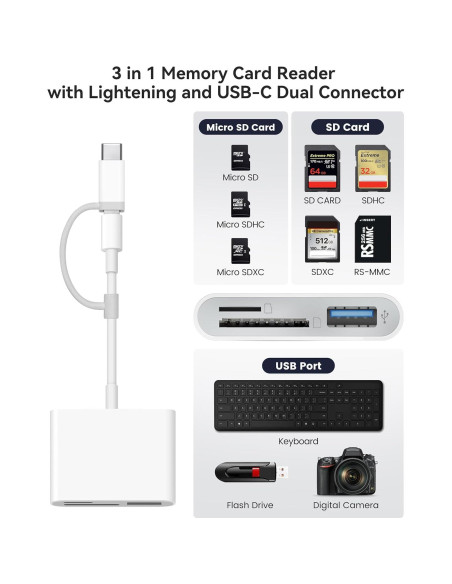 Lector de Tarjetas SD AkHolz para iPhone y iPad USB-C
