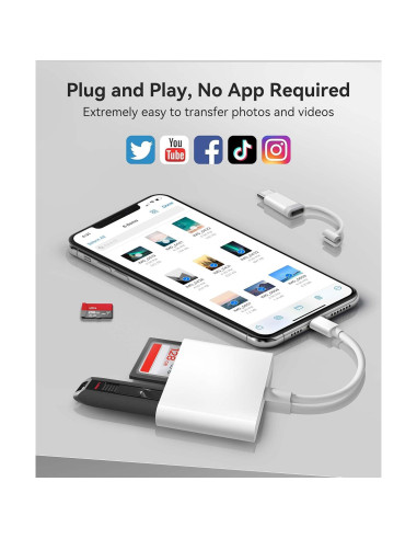 Lector de Tarjetas SD AkHolz para iPhone y iPad USB-C