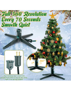 Base giratoria para árbol de Navidad Sliner 2.4m con enchufe 2
