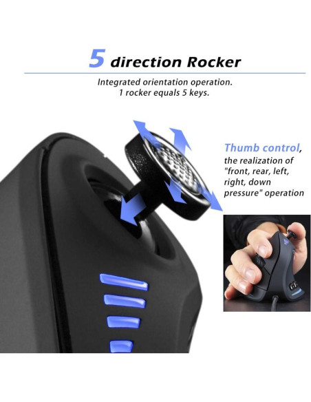 Mouse Gaming Vertical Zelotes C18 10000DPI RGB 11 Botones Mouse Gaming Vertical Zelotes C18 10000DPI RGB 11 Botones