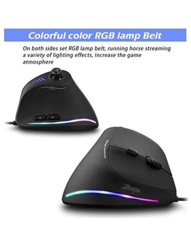 Mouse Gaming Vertical Zelotes C18 10000DPI RGB 11 Botones