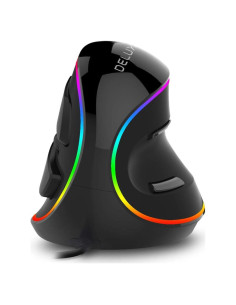 Mouse Vertical Ergonomico DeLUX M618Plus RGB 4000DPI Grande