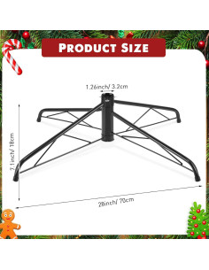 Base de soporte para árbol de Navidad Roowest 70x70 cm verde 2