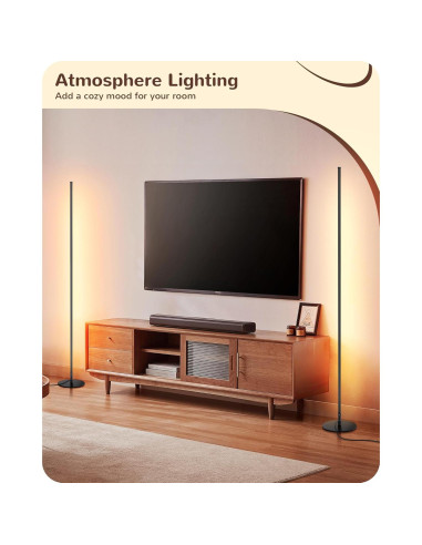 Lámpara de Pie LED EDISHINE 145.75 cm Regulable con Control Remoto