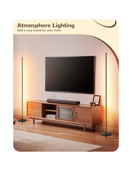 Lámpara de Pie LED EDISHINE 145.75 cm Regulable con Control Remoto