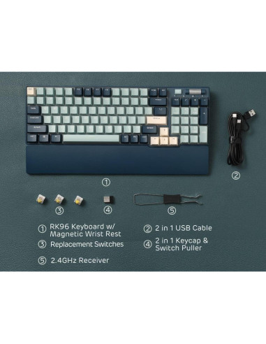 Teclado Mecánico Inalámbrico RK ROYAL KLUDGE RK96 96 Teclas
