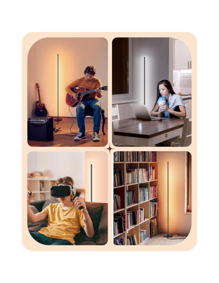 Lámpara de Pie LED EDISHINE 145.75 cm Regulable con Control Remoto