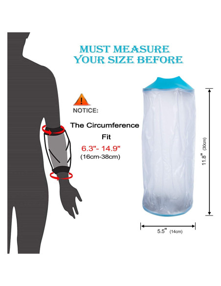Cubierta de Ducha PICC Asunby Impermeable para Brazo 16-38cm