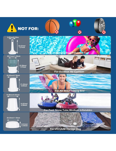 Bomba de Aire CAMULAND Mini Recargable 1400mAh para Inflables