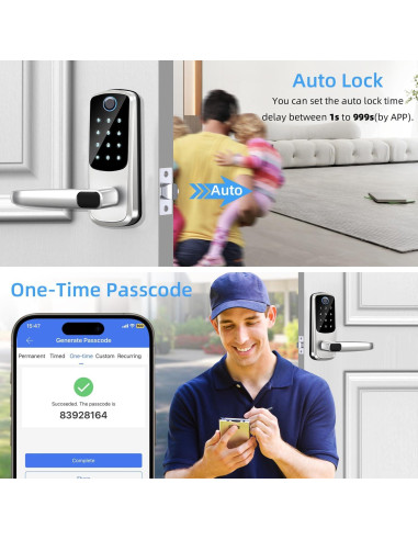 Cerradura Inteligente MSR X6 Plata 8-en-1 con Huella Dactilar