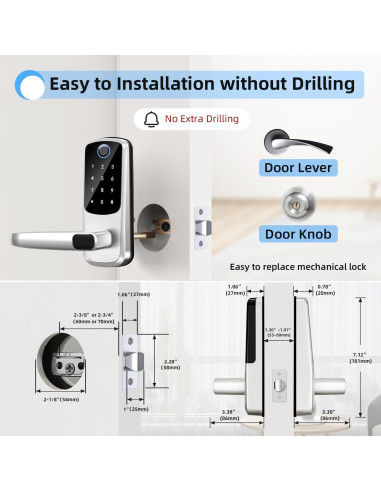Cerradura Inteligente MSR X6 Plata 8-en-1 con Huella Dactilar
