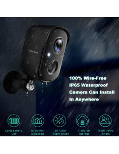 Cámara de Seguridad Inalámbrica VISION WELL CG6S 2K IP65 2