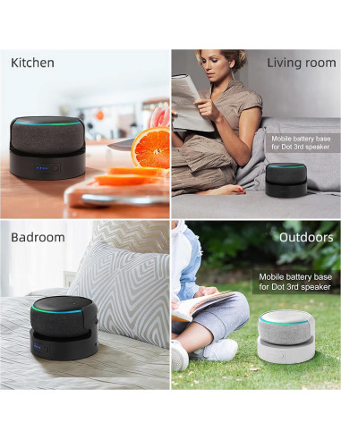 Base de Batería Liboer para Echo Dot 3ra y Google Mini 2