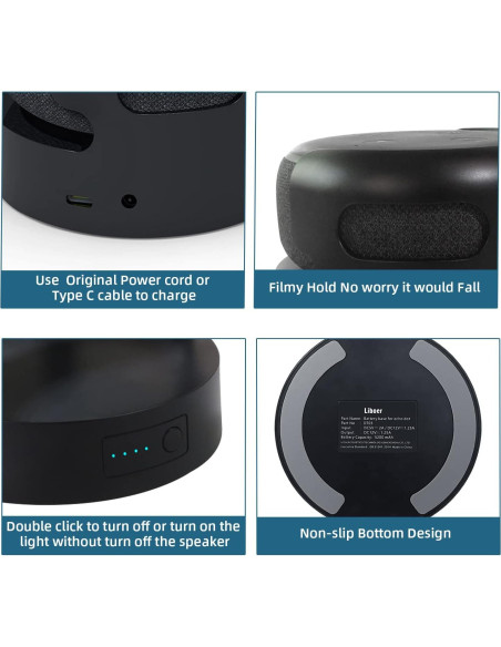 Base de Batería Liboer para Echo Dot 3ra y Google Mini 2