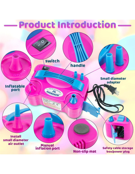 Bomba de Aire Eléctrica Anordsem para Inflar Globos Rápido