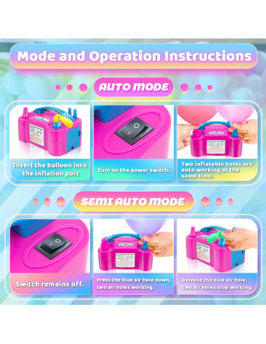 Bomba de Aire Eléctrica Anordsem para Inflar Globos Rápido