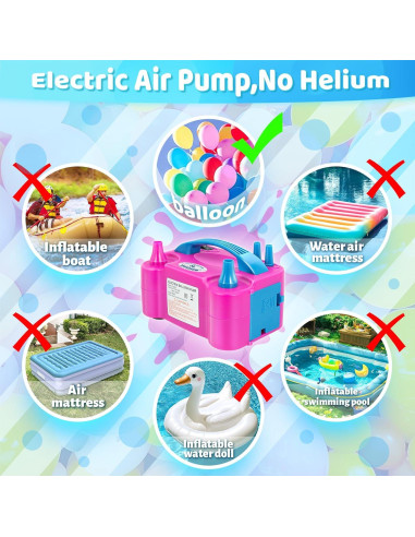 Bomba de Aire Eléctrica Anordsem para Inflar Globos Rápido