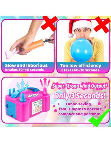 Bomba de Aire Eléctrica Anordsem para Inflar Globos Rápido
